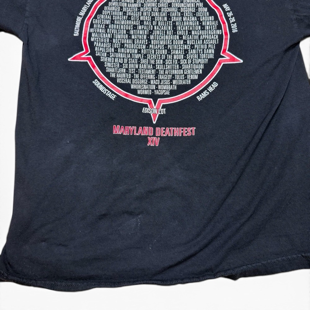 2016 XIV Maryland Deathfest L T-shirt Testament Samael Paradise Lost Grindcore - Picture 10 of 11